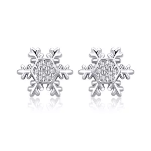 (afbeelding voor) Pandora Style Elegante sneeuwvlokken Oorknopjes - BSE009
