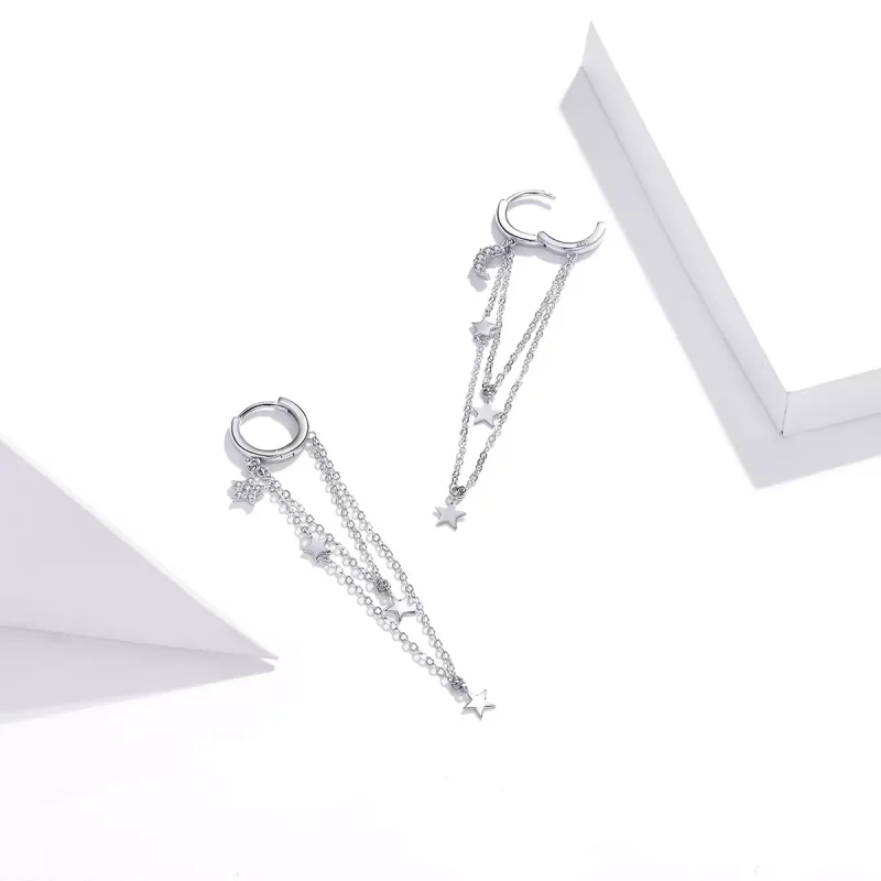 (afbeelding voor) Pandora Style Elegante stermaan Oorhangers - SCE982 - Bekijken 4