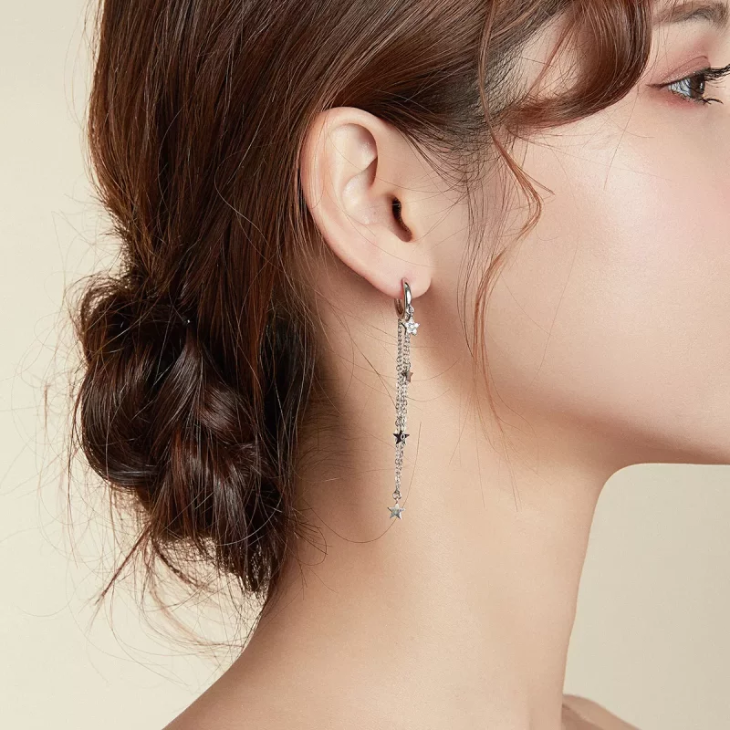 (afbeelding voor) Pandora Style Elegante stermaan Oorhangers - SCE982 - Bekijken 5