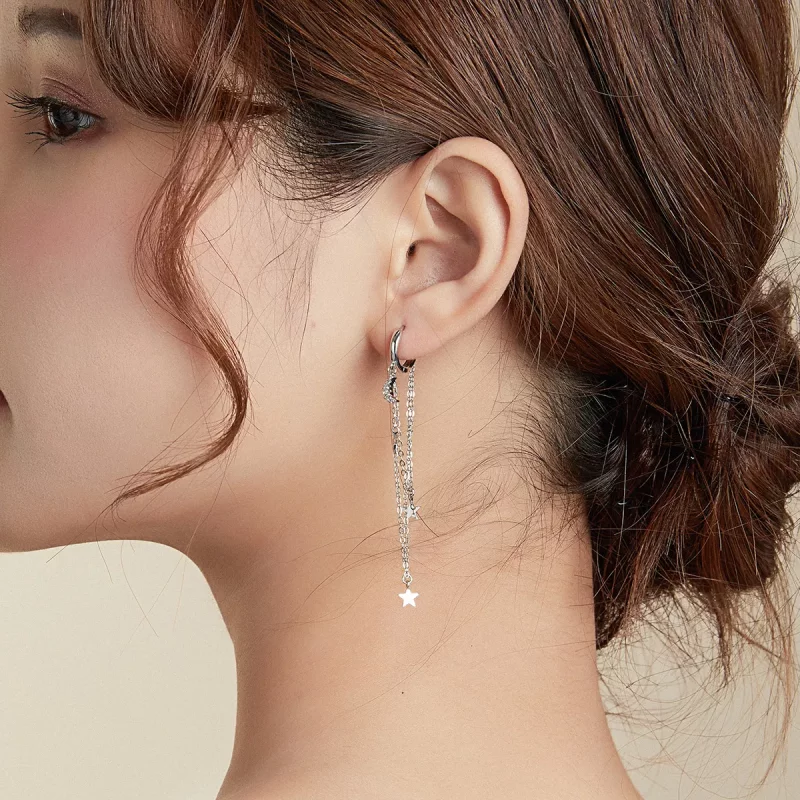 (afbeelding voor) Pandora Style Elegante stermaan Oorhangers - SCE982 - Bekijken 6