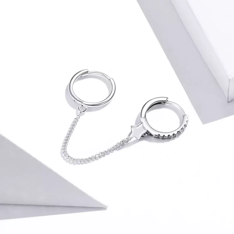 (afbeelding voor) Pandora Style Enkele ster Oorhangers - SCE914 - Bekijken 2
