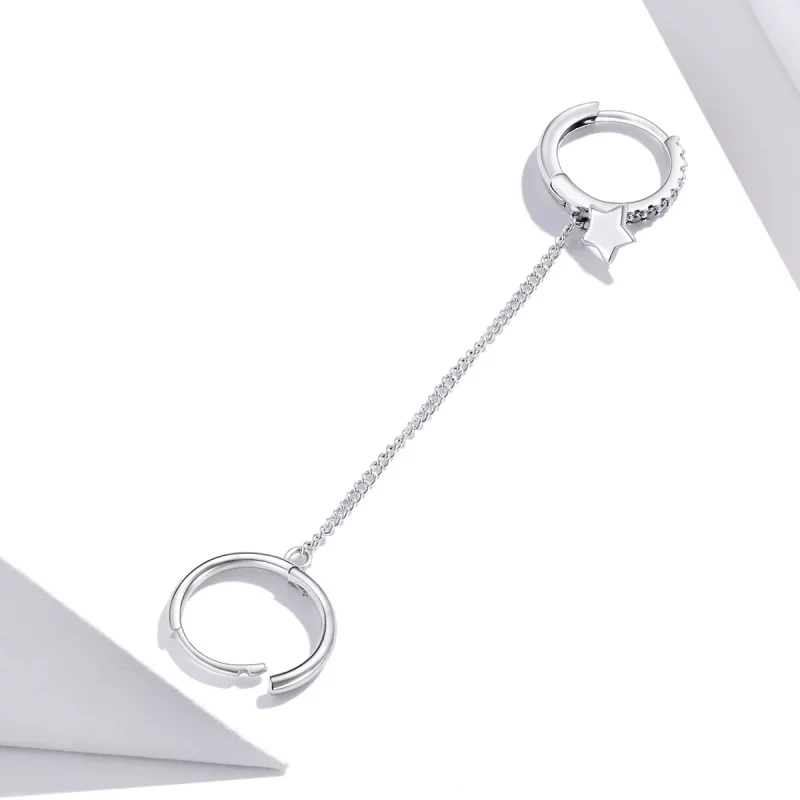 (afbeelding voor) Pandora Style Enkele ster Oorhangers - SCE914 - Bekijken 4