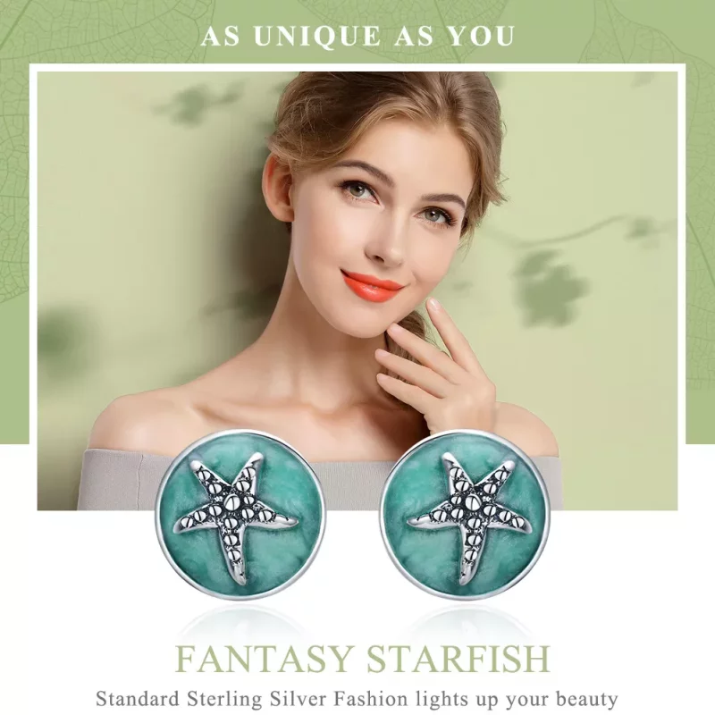 (afbeelding voor) Pandora Style Fantasie Zeester Oorknopjes - SCE205 - Bekijken 2