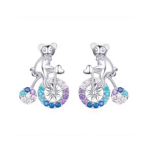 (afbeelding voor) Pandora Style Fiets Beer Oorknopjes - SCE677