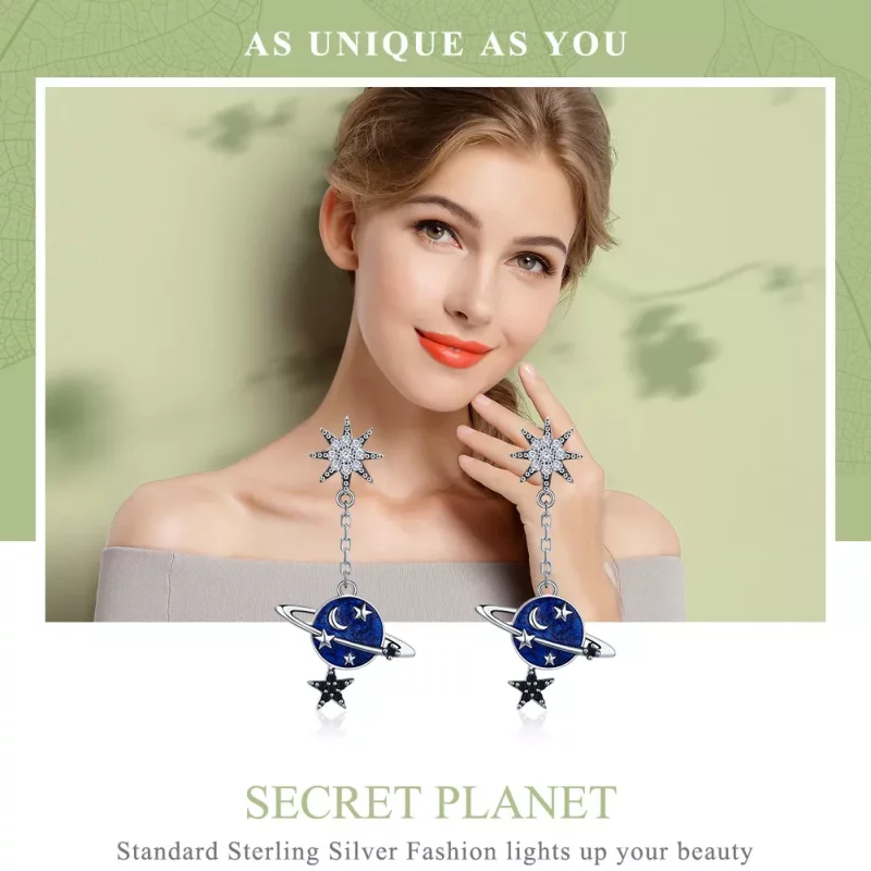 (afbeelding voor) Pandora Style Geheime Planeet Oorhangers - SCE348 - Bekijken 2