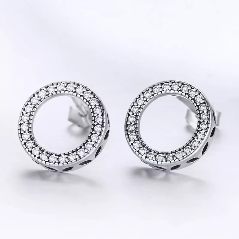 (afbeelding voor) Pandora Style Geometrie Licht Oorknopjes - SCE417 - Bekijken 2