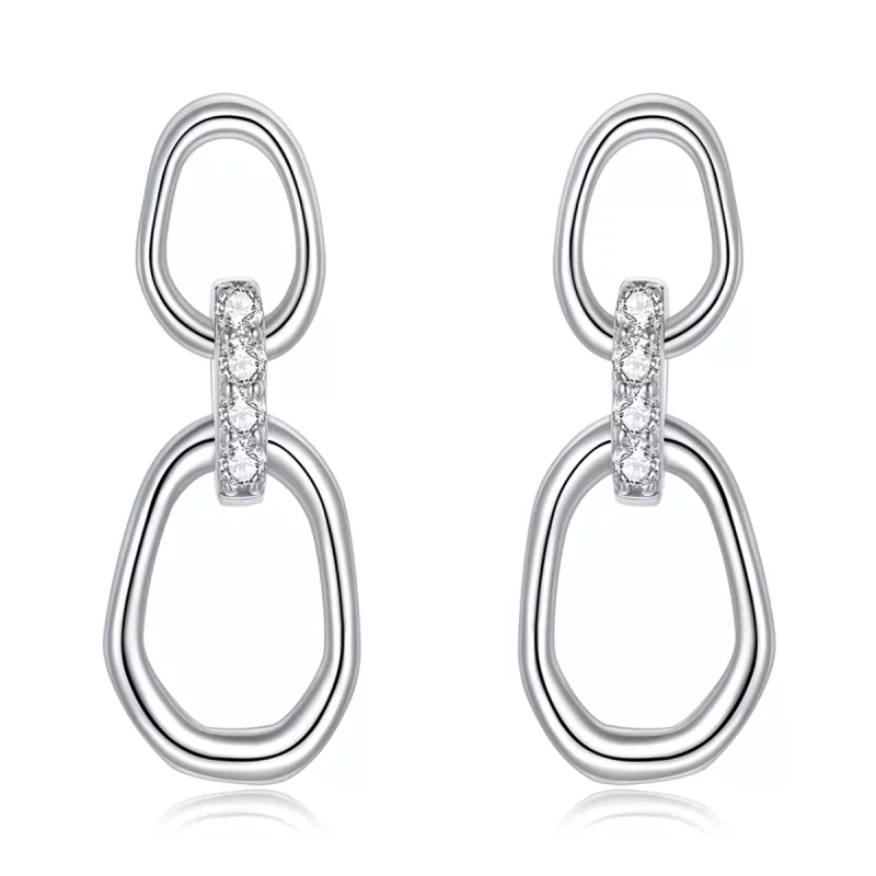 (afbeelding voor) Pandora Style Geometrie Oorhangers - SCE1016