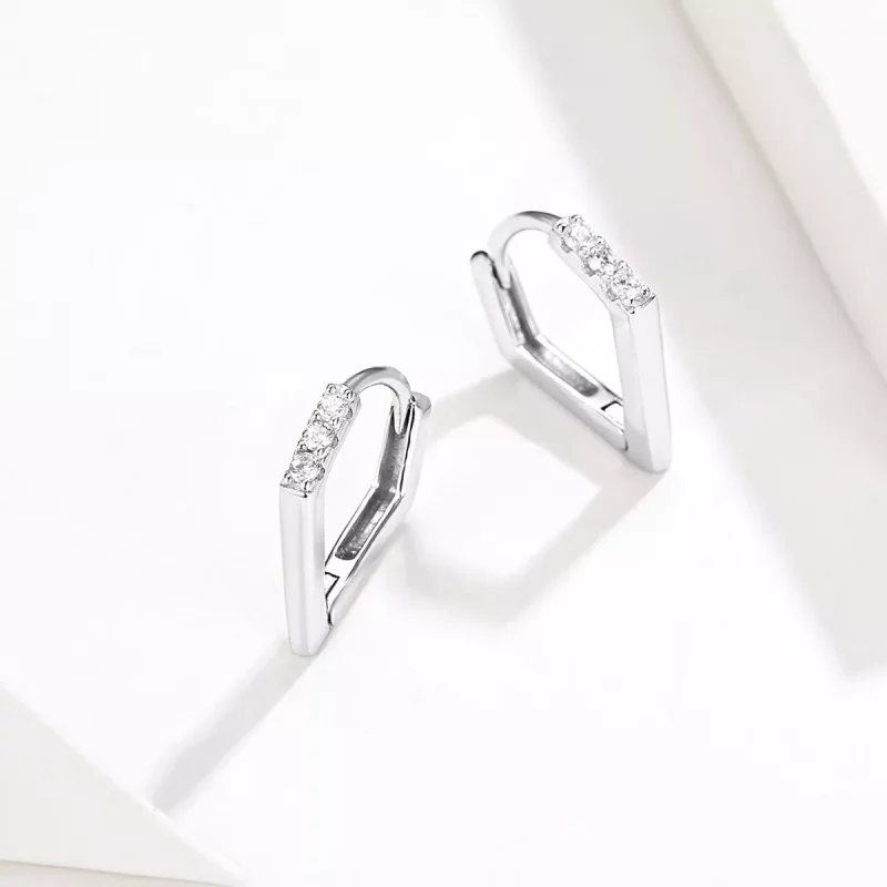 (afbeelding voor) Pandora Style Geometrie Oorringen - BSE162 - Bekijken 4