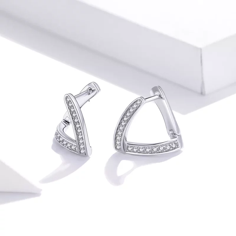 (afbeelding voor) Pandora Style Geometrisch Oorringen - SCE975 - Bekijken 4