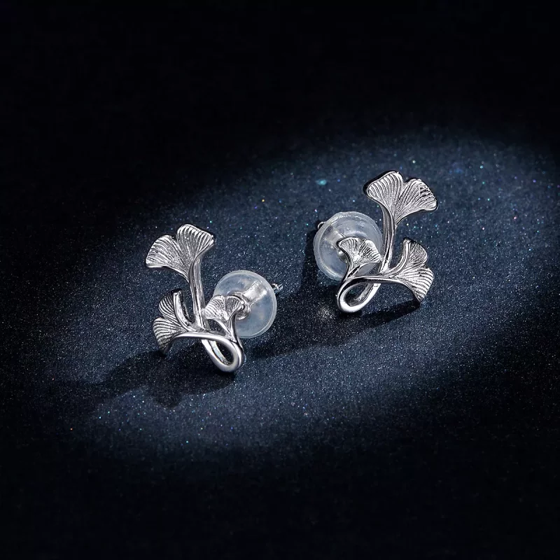(afbeelding voor) Pandora Style Ginkgo blad Oorknopjes - BSE328 - Bekijken 8