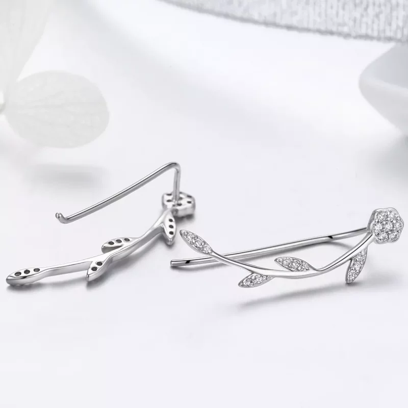 (afbeelding voor) Pandora Style Glanzende bladeren Oorknopjes - SCE266 - Bekijken 6