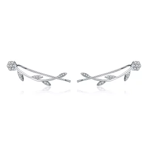 (afbeelding voor) Pandora Style Glanzende bladeren Oorknopjes - SCE266