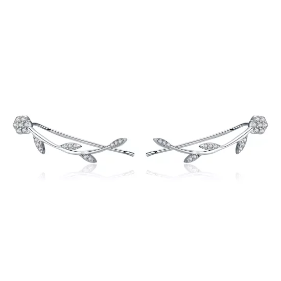 (afbeelding voor) Pandora Style Glanzende bladeren Oorknopjes - SCE266