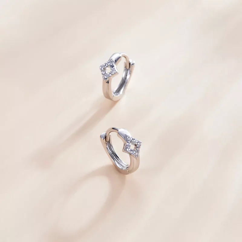 (afbeelding voor) Pandora Style Glanzende diamant Oorringen - SCE1048 - Bekijken 3