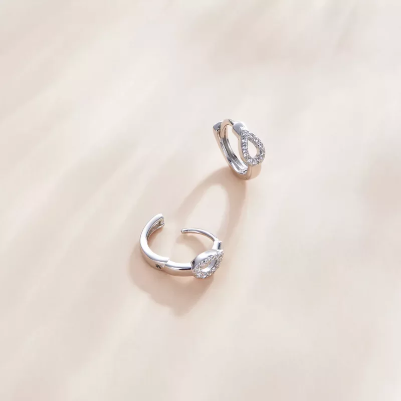 (afbeelding voor) Pandora Style Glanzende druppels Oorringen - SCE1046 - Bekijken 3