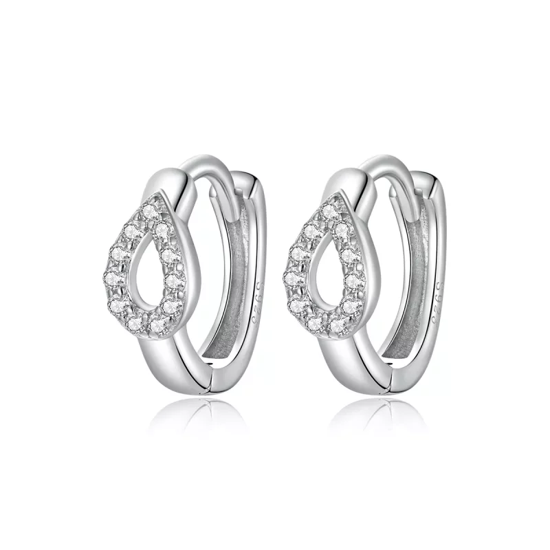 (afbeelding voor) Pandora Style Glanzende druppels Oorringen - SCE1046