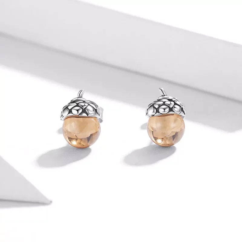 (afbeelding voor) Pandora Style Glanzende Vrucht van de Eiken Boom Oorknopjes - SCE935 - Bekijken 2