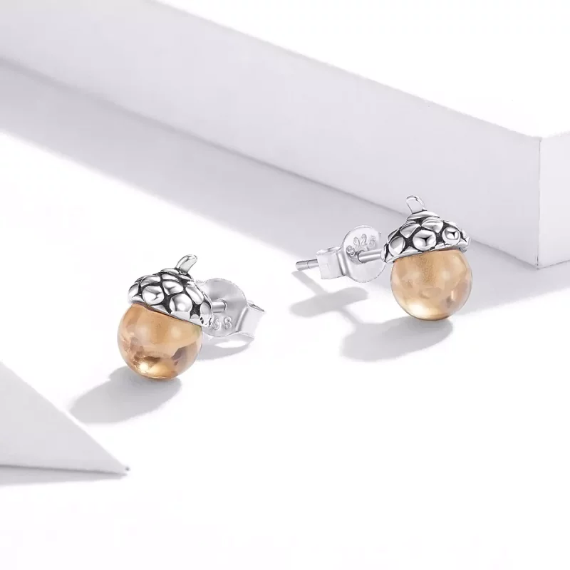 (afbeelding voor) Pandora Style Glanzende Vrucht van de Eiken Boom Oorknopjes - SCE935 - Bekijken 4