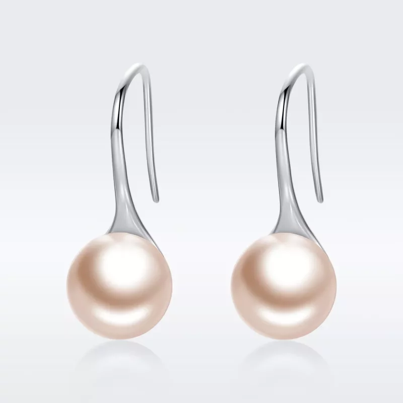 (afbeelding voor) Pandora Style Gouden Parel Oorhangers - SCE146 - Bekijken 2