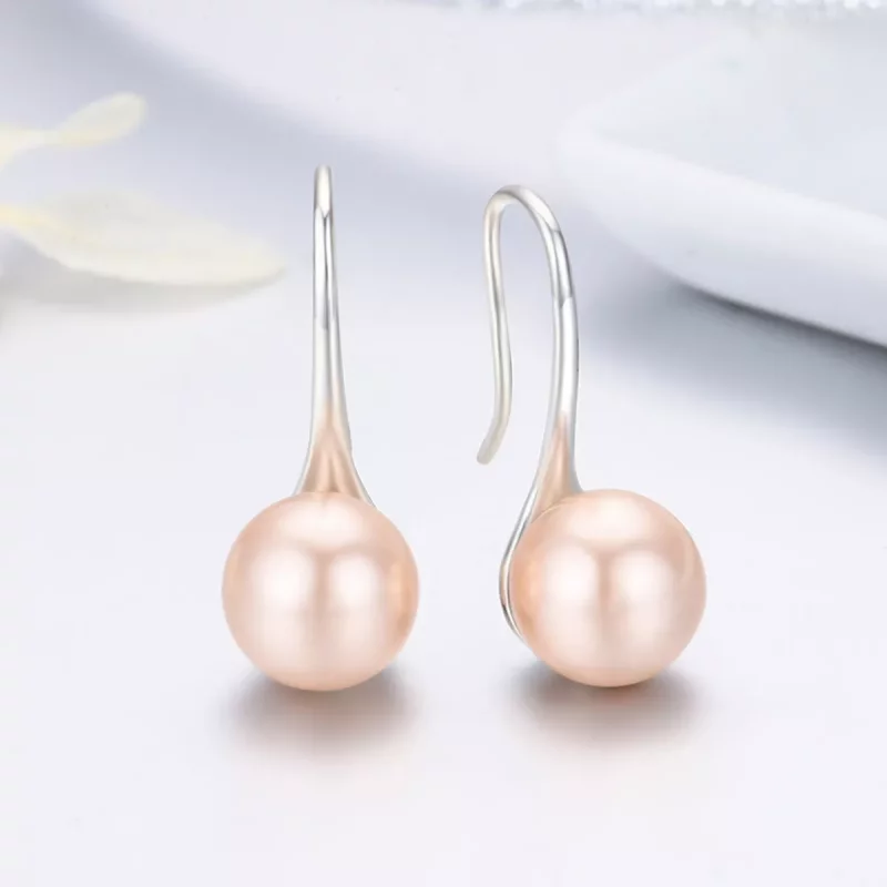 (afbeelding voor) Pandora Style Gouden Parel Oorhangers - SCE146 - Bekijken 4