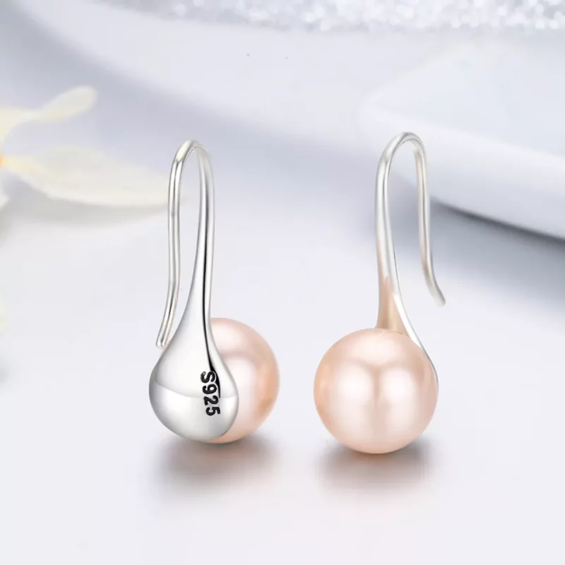 (afbeelding voor) Pandora Style Gouden Parel Oorhangers - SCE146 - Bekijken 5