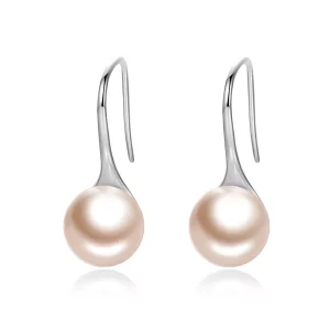 (afbeelding voor) Pandora Style Gouden Parel Oorhangers - SCE146