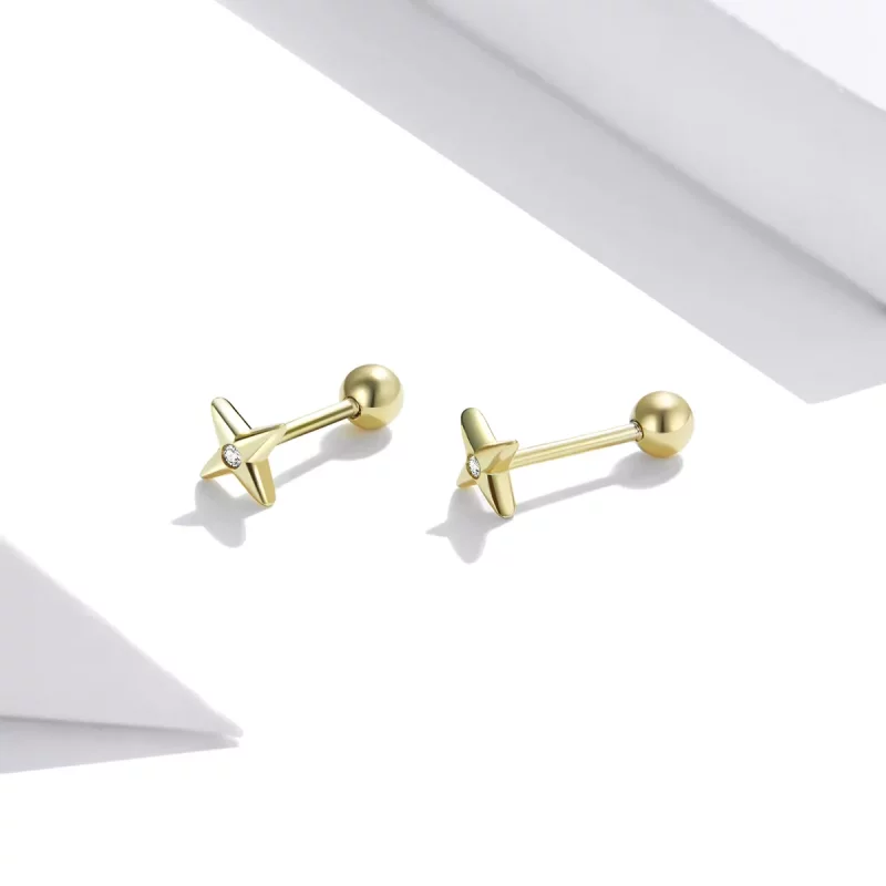 (afbeelding voor) Pandora Style Gouden Sterren Oorknopjes - SCE1117 - Bekijken 4