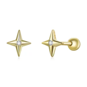(afbeelding voor) Pandora Style Gouden Sterren Oorknopjes - SCE1117