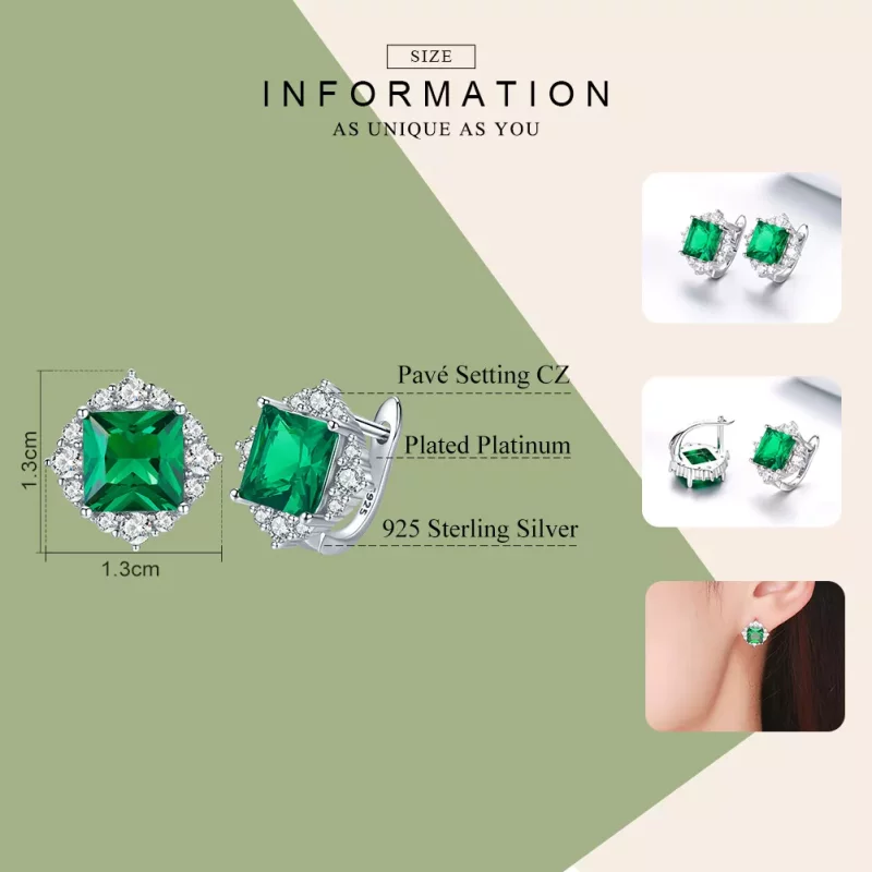 (afbeelding voor) Pandora Style Groene Aurora Oorknopjes - SCE540 - Bekijken 3