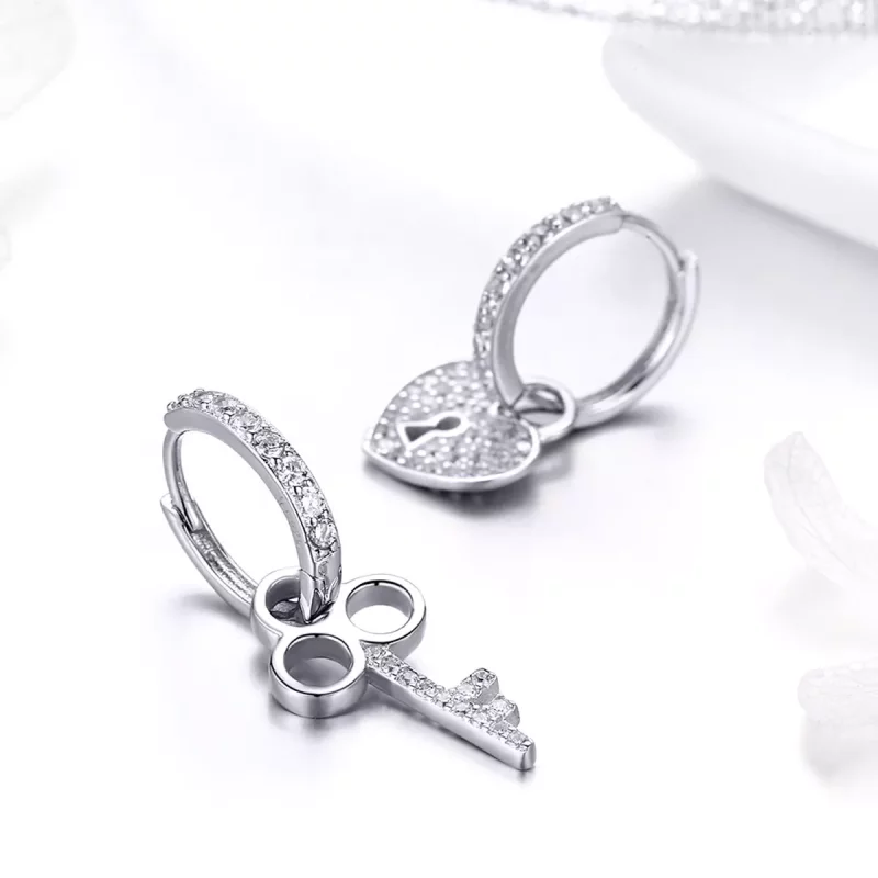 (afbeelding voor) Pandora Style Hangslot Oorringen - SCE577 - Bekijken 3