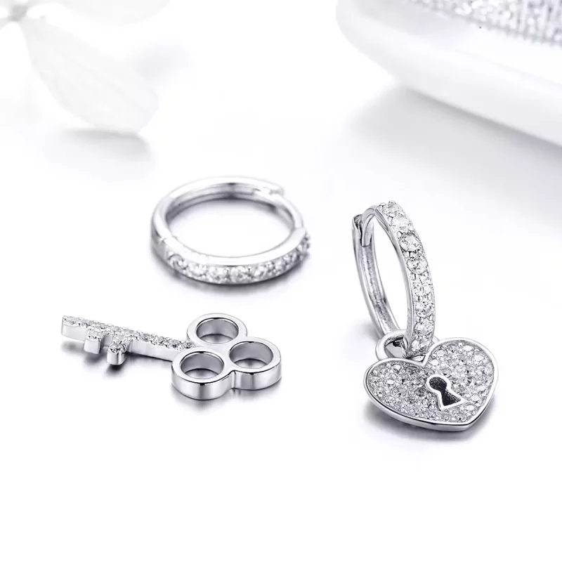 (afbeelding voor) Pandora Style Hangslot Oorringen - SCE577 - Bekijken 4