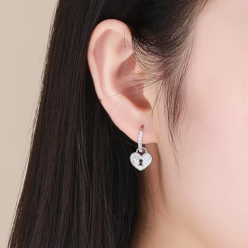 (afbeelding voor) Pandora Style Hangslot Oorringen - SCE577 - Bekijken 6
