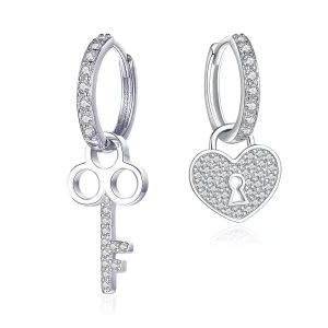 Pandora Style Hangslot Oorringen - SCE577 (afbeelding voor) Pandora Style Hangslot Oorringen - SCE577