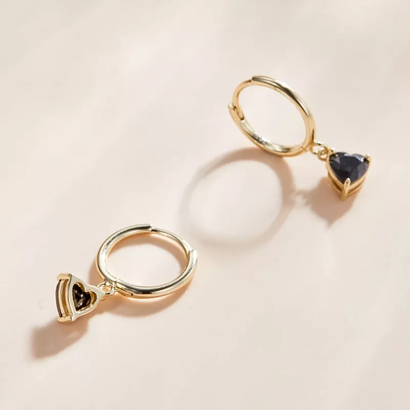 (afbeelding voor) Pandora Style Hart druppel Oorhangers - SCE1019-BK - Bekijken 2