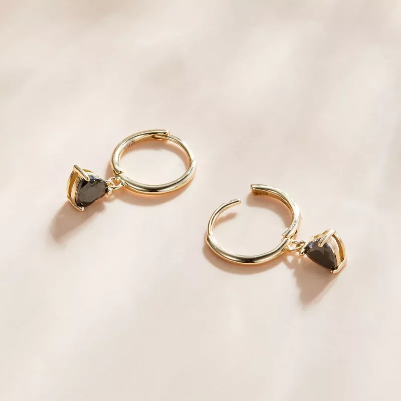 (afbeelding voor) Pandora Style Hart druppel Oorhangers - SCE1019-BK - Bekijken 3