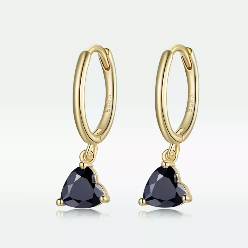 (afbeelding voor) Pandora Style Hart druppel Oorhangers - SCE1019-BK - Bekijken 5