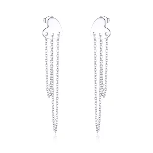 Pandora Style Hart Kwasten Oorhangers - SCE867 (afbeelding voor) Pandora Style Hart Kwasten Oorhangers - SCE867