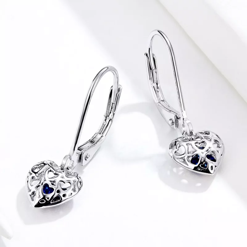 (afbeelding voor) Pandora Style Hart vorm Oorhangers - SCE746 - Bekijken 4