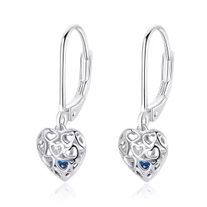 (afbeelding voor) Pandora Style Hart vorm Oorhangers - SCE746
