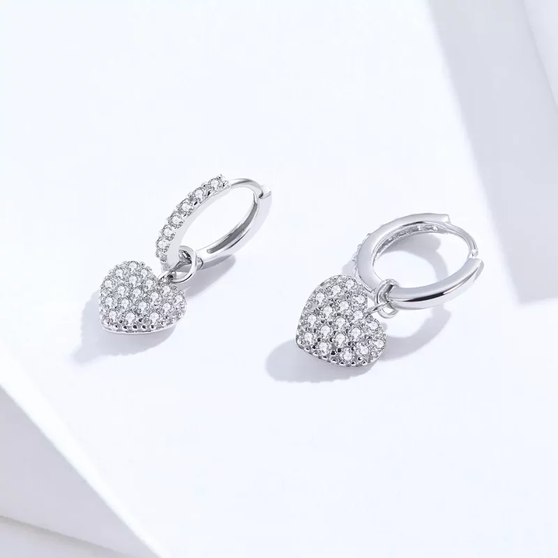 (afbeelding voor) Pandora Style Hart vorm Oorhangers - SCE821 - Bekijken 3