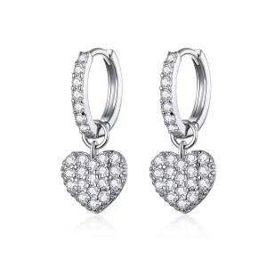 (afbeelding voor) Pandora Style Hart vorm Oorhangers - SCE821