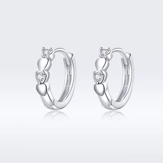 (afbeelding voor) Pandora Style Hart vorm Oorringen - SCE777