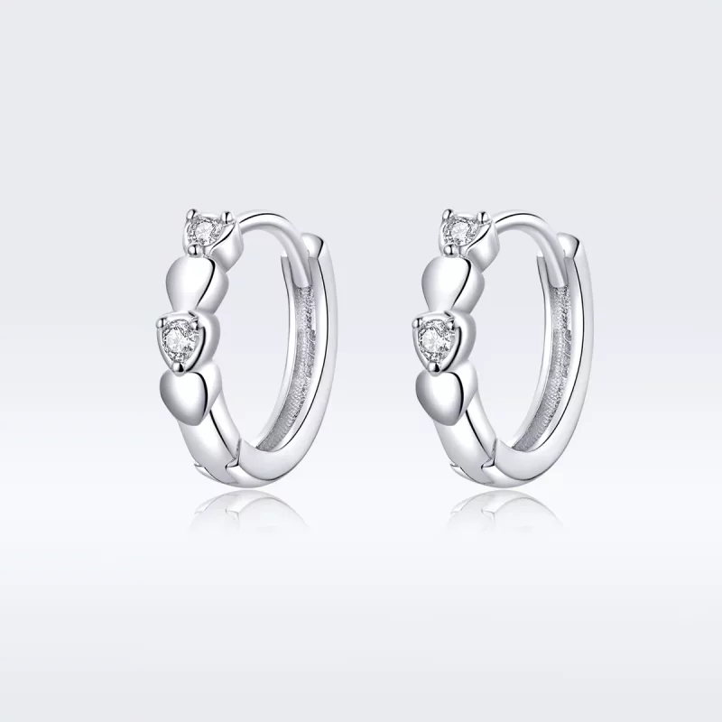 (afbeelding voor) Pandora Style Hart vorm Oorringen - SCE777