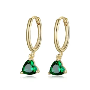 (afbeelding voor) Pandora Style Harten Oorhangers - SCE1019-GN