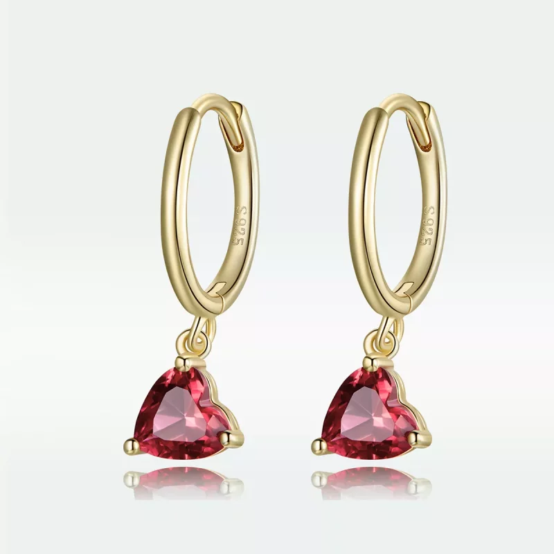 (afbeelding voor) Pandora Style Harten Oorhangers - SCE1019-RD - Bekijken 5