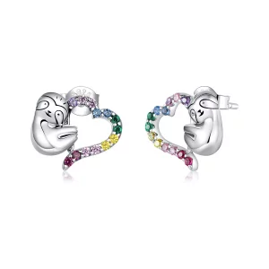 Pandora Style Hartvormige kleine luiaard Oorknopjes - SCE885 (afbeelding voor) Pandora Style Hartvormige kleine luiaard Oorknopjes - SCE885