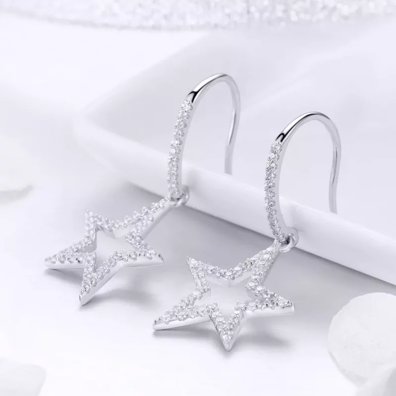 (afbeelding voor) Pandora Style Heldere Ster Oorhangers - SCE434 - Bekijken 2