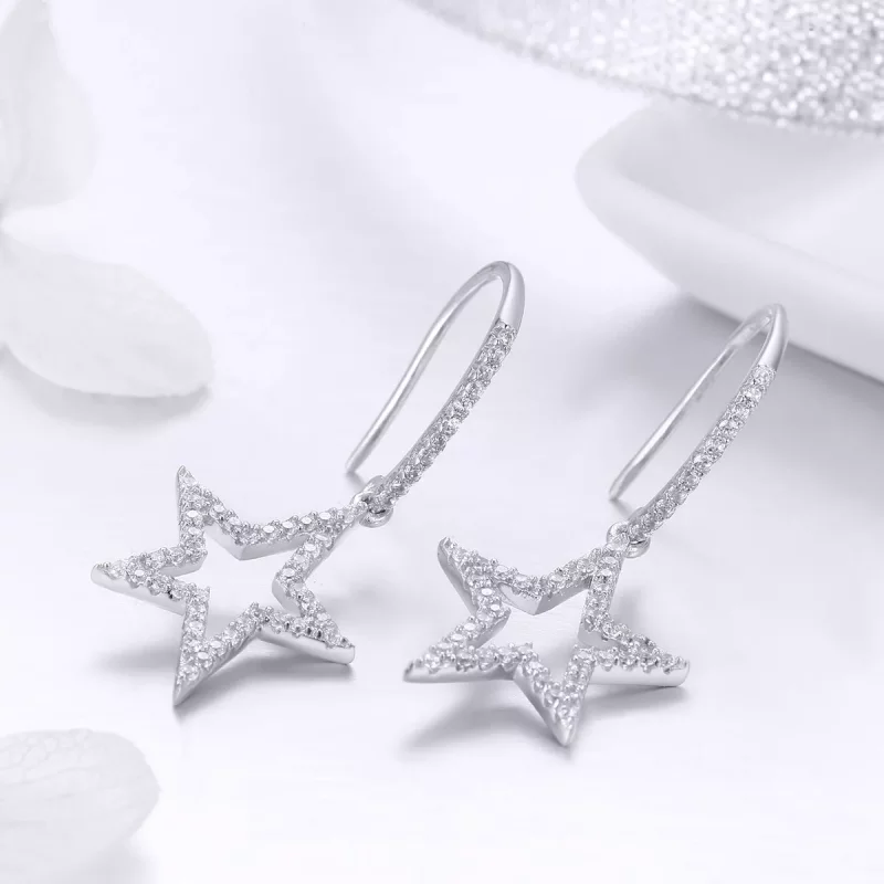 (afbeelding voor) Pandora Style Heldere Ster Oorhangers - SCE434 - Bekijken 3