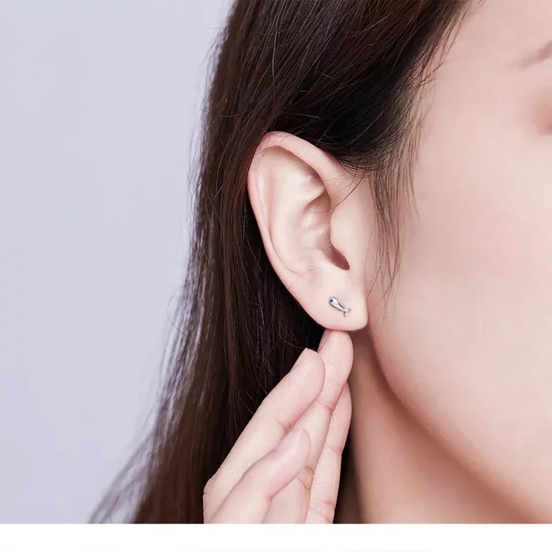 (afbeelding voor) Pandora Style Kat en vis Oorknopjes - SCE623 - Bekijken 5