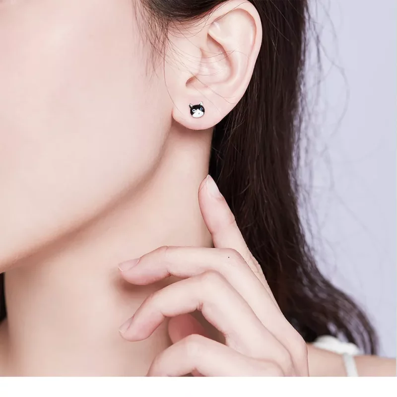 (afbeelding voor) Pandora Style Kat en vis Oorknopjes - SCE623 - Bekijken 6